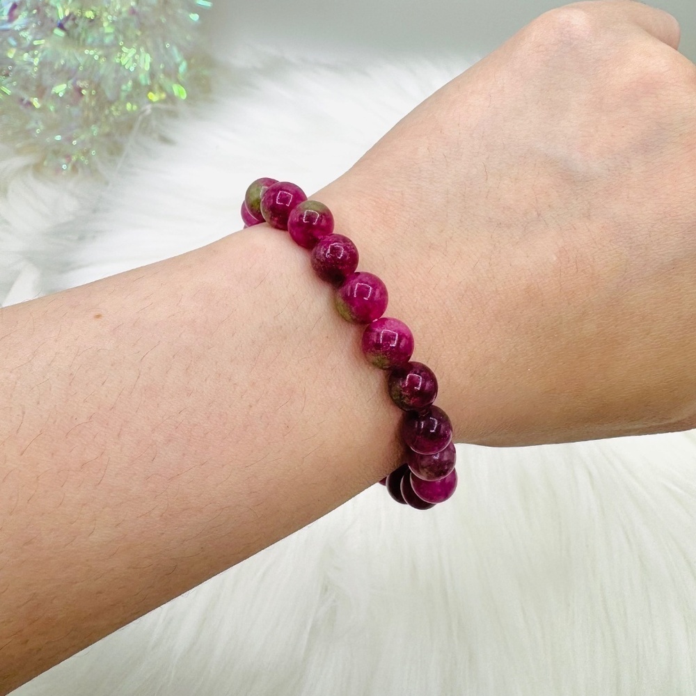 Raspberry melon Beaded Bracelet - Picture 2 of 5